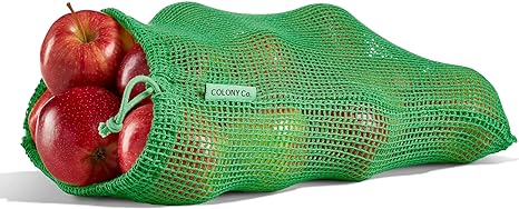 COLONY Co Reusable Produce Bags & Bulk Food Bag - Mesh - Medium/Green