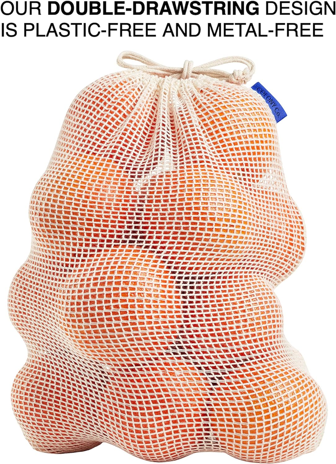 COLONY Co Reusable Produce Bags & Bulk Food Bag - Mesh - Small/Orange