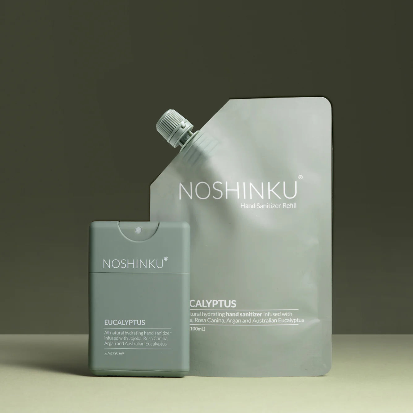 Noshinku Eucalyptus Refillable Pocket Sanitizer Duo